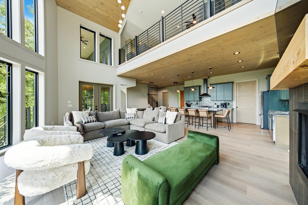 Open living room and kitchen at 1813 Red Bone Way, Sevierville TN
