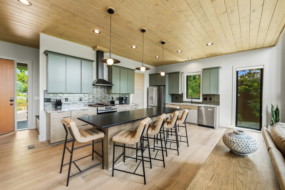 Kitchen with island bar seating at 1813 Red Bone Way, Sevierville TN