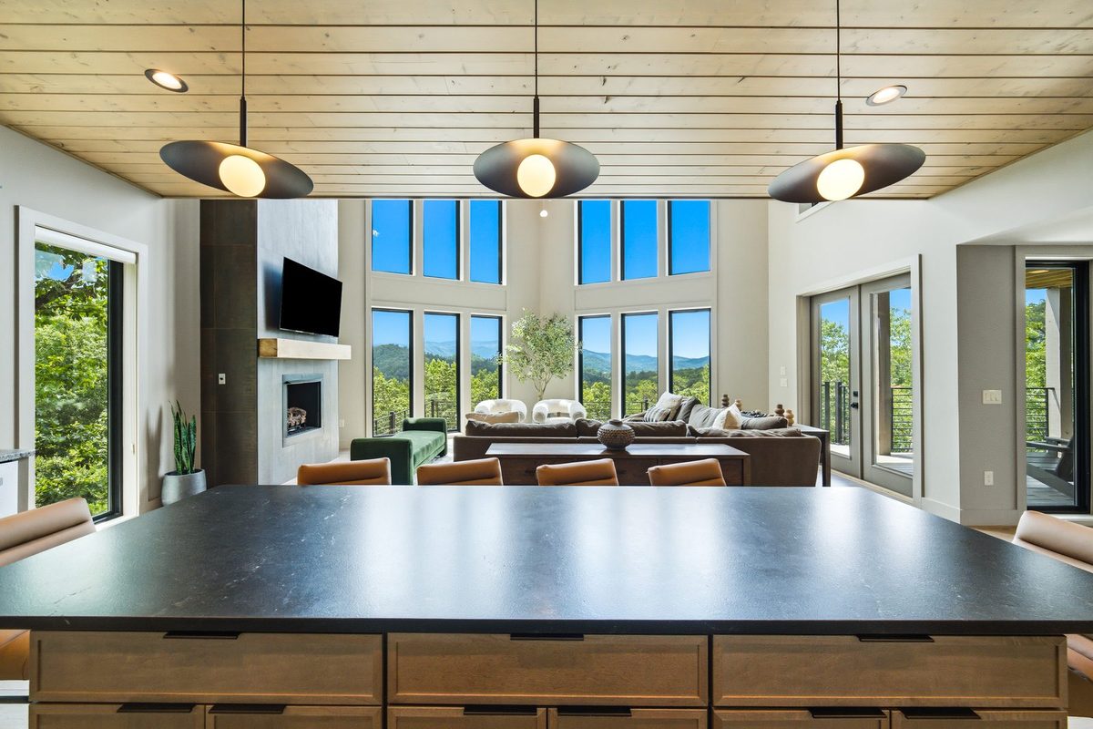 Kitchen island looking into the great room at 1813 Red Bone Way, Sevierville TN