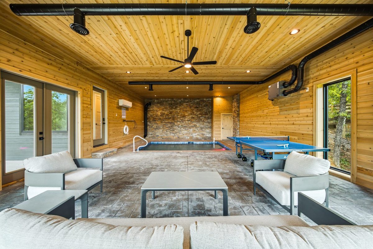 Lower level recreation room at 1813 Red Bone Way, Sevierville TN
